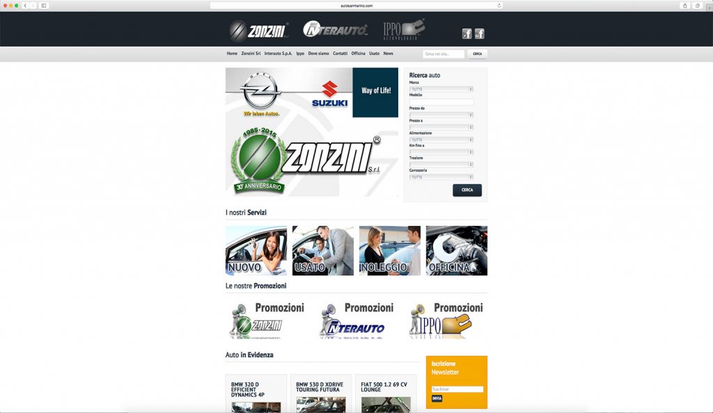 Realizzazione sito web aziendale per concessionario auto