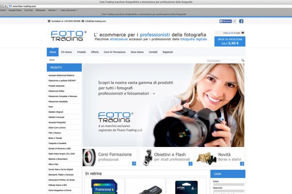 Realizzazione e-commerce prodotti fotografici