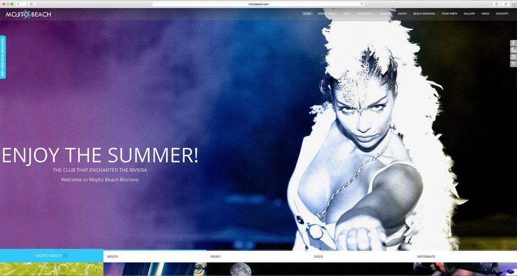 Mojto beach riccione realizzazione sito web per locale notturno riccione