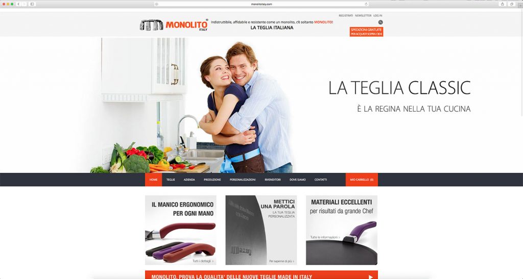 sviluppo e-commerce vendita pentole