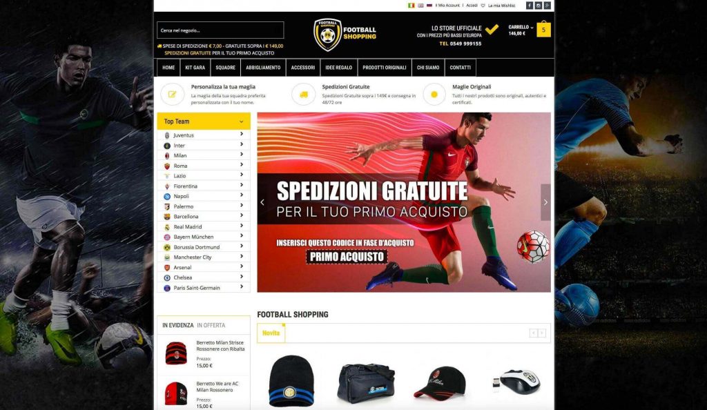 Realizzazione e-commerce articoli sportivi
