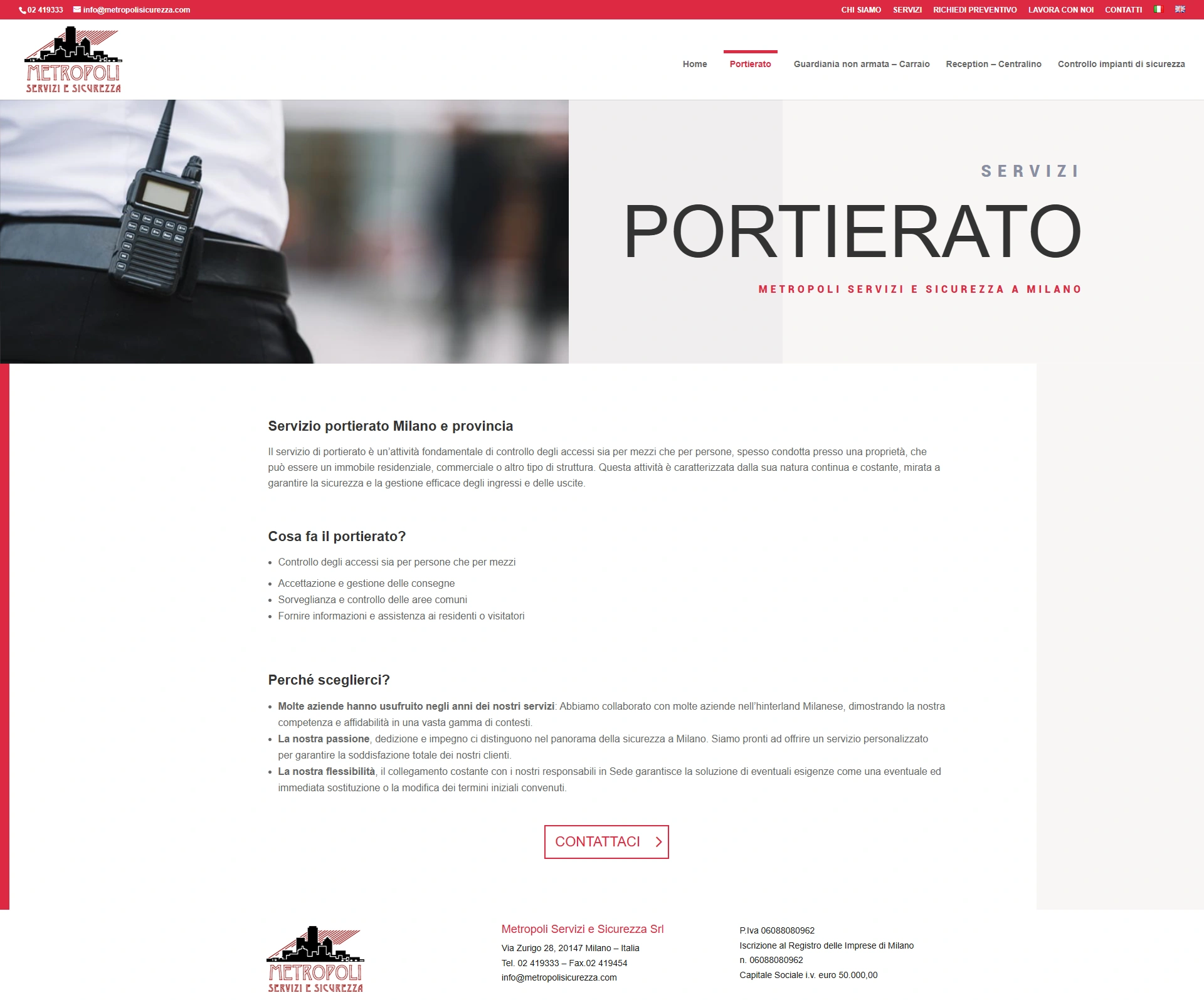 Controllo accessi veicoli e persone con servizio portierato professionale