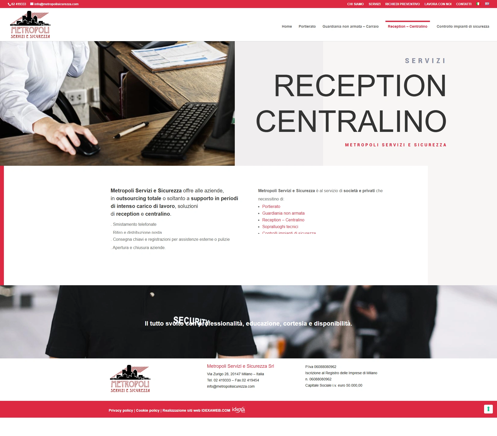 Portierato professionale per edifici residenziali e commerciali a Milano