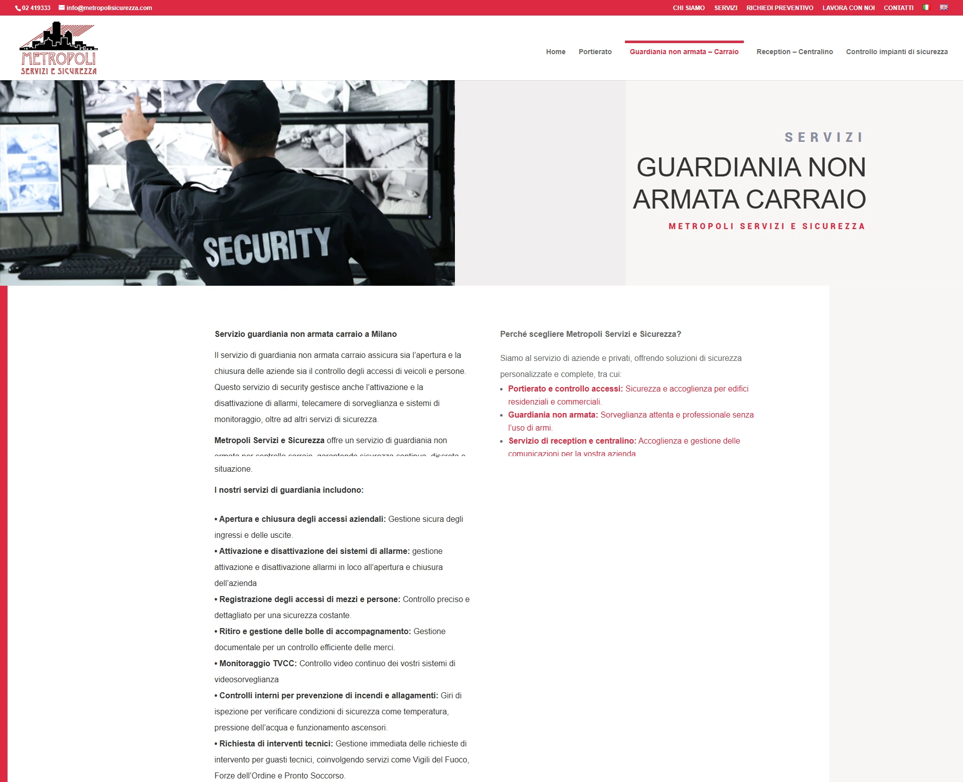 Servizio portierato a Milano e provincia per controllo accessi e sicurezza