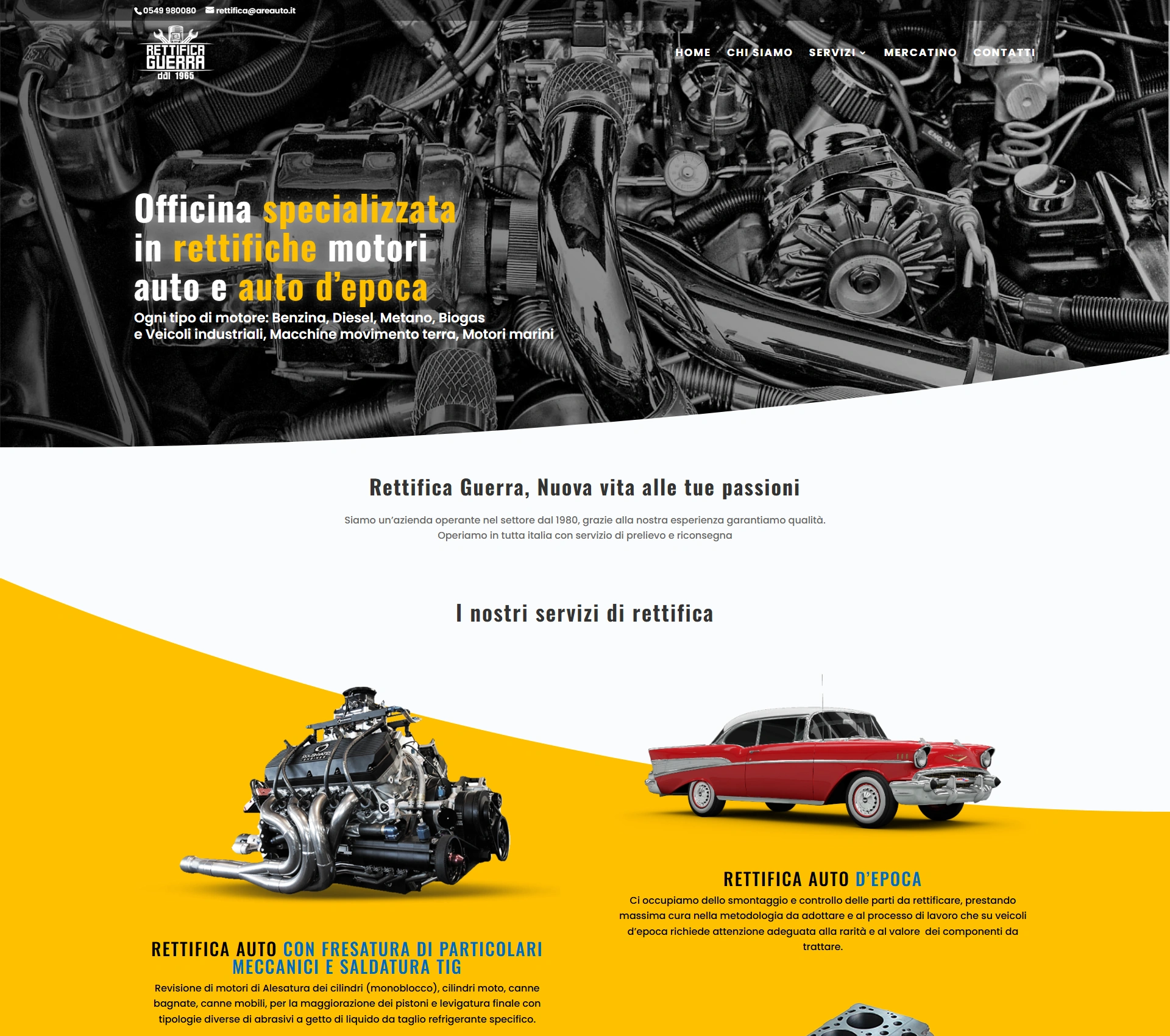 sito per servizi di rettifica auto d’epoca
